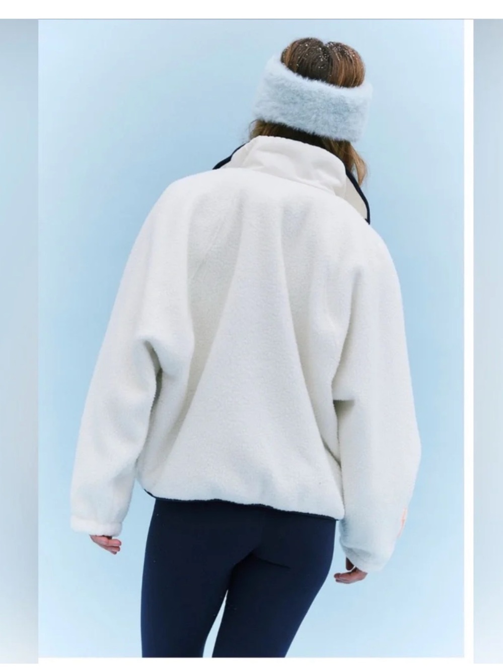 Free People Hit the Slopes Patch Fleece Jacket with Navy Trim- NWOT - Picture 15 of 15